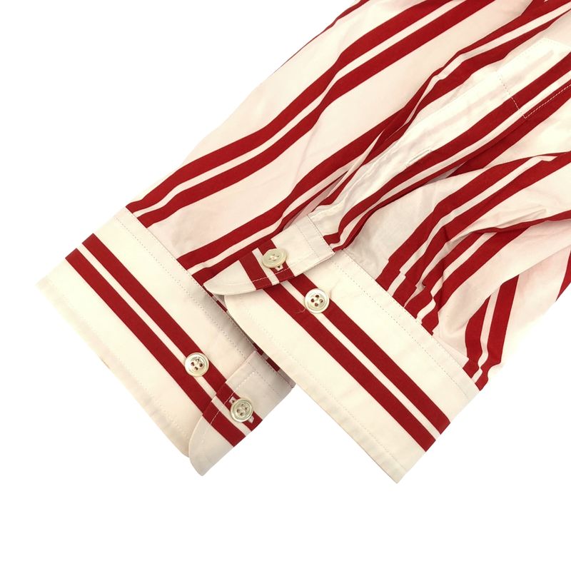 Balenciaga Striped Oversize Shirt White Red 36