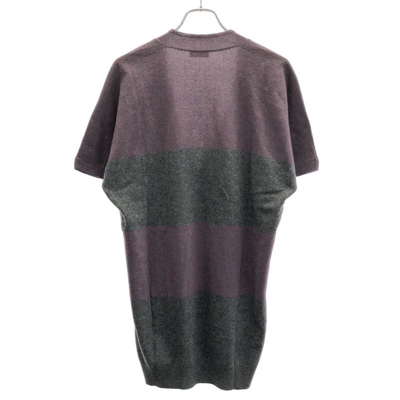 Brunello Cucinelli Open Neck Cashmere Knit Dress Purple Gray