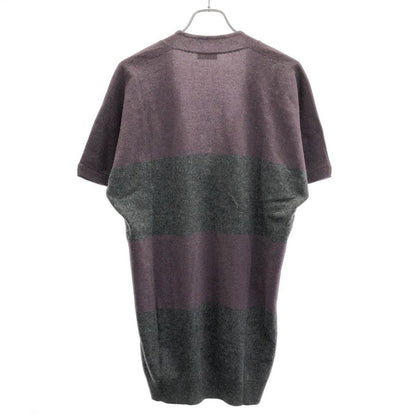 Brunello Cucinelli Open Neck Cashmere Knit Dress Purple Gray