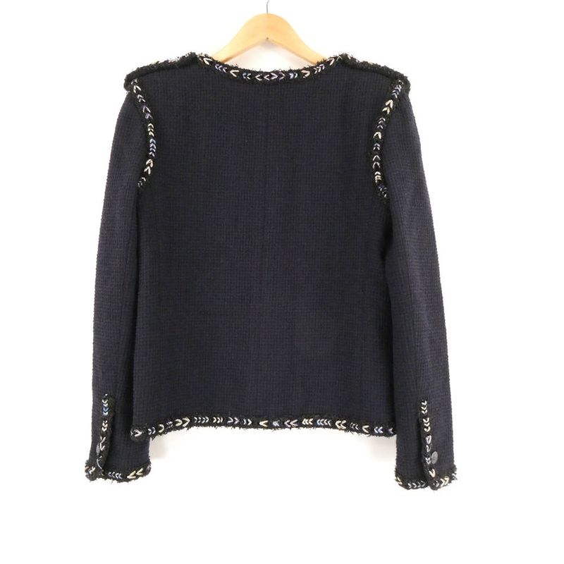 Chanel Jacket 38 Wool Tweed Coco Button