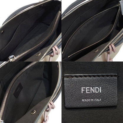 Fendi by the Way Handbag 2-Way Leather Ivory Silver