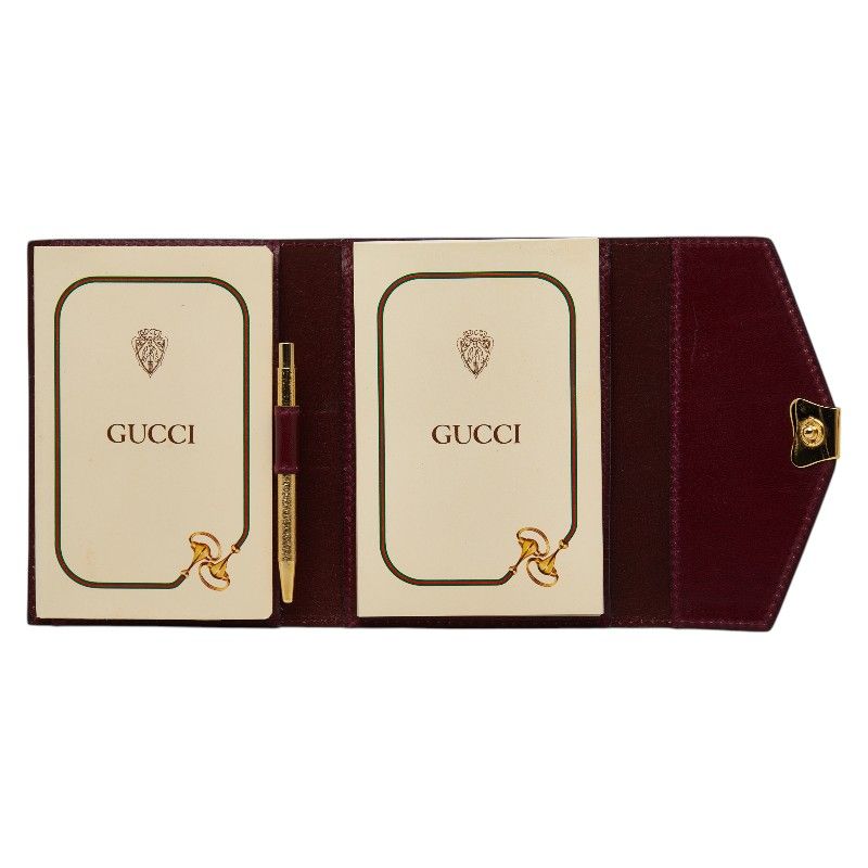 Gucci 031 379 Wine Red Gold Leather