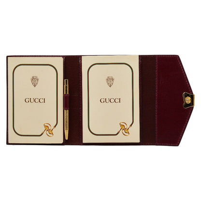 Gucci 031 379 Wine Red Gold Leather