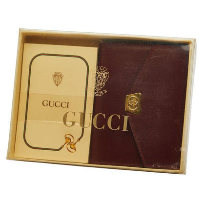 Gucci 031 379 Wine Red Gold Leather