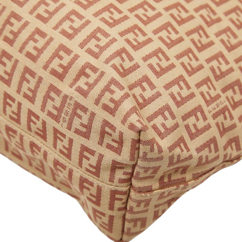 Fendi Zucchino Tote Brown Canvas Leather