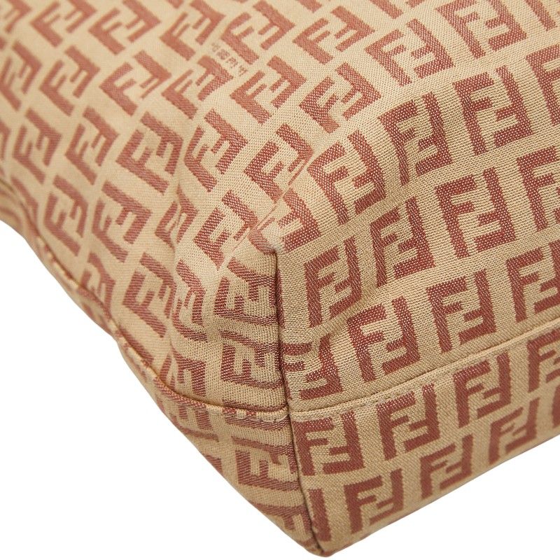 Fendi Zucchino Tote Brown Canvas Leather