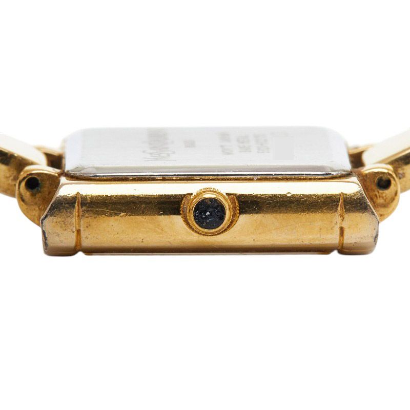 Saint Laurent Bangle Watch Shell Dial Plated Bracelet