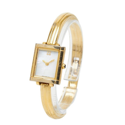 Saint Laurent Bangle Watch Shell Dial Plated Bracelet