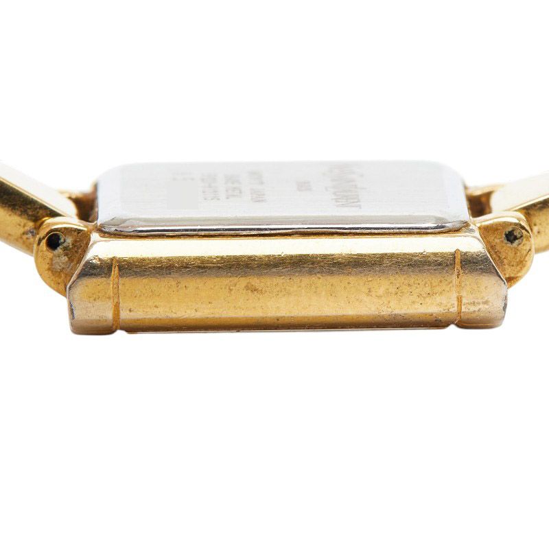 Saint Laurent Bangle Watch Shell Dial Plated Bracelet