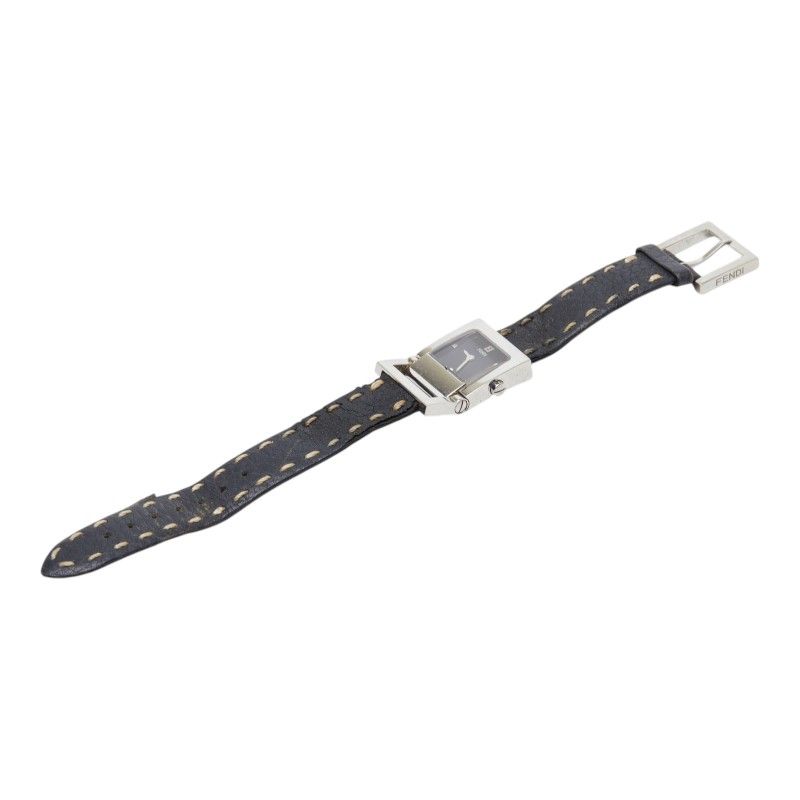 Fendi Orologi Stainless Steel Leather Belt