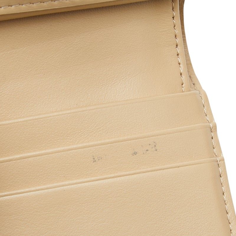 Celine Triomphe Small Flap Wallet Beige Leather