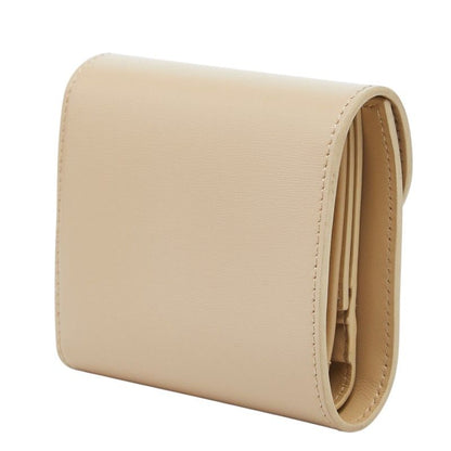 Celine Triomphe Small Flap Wallet Beige Leather