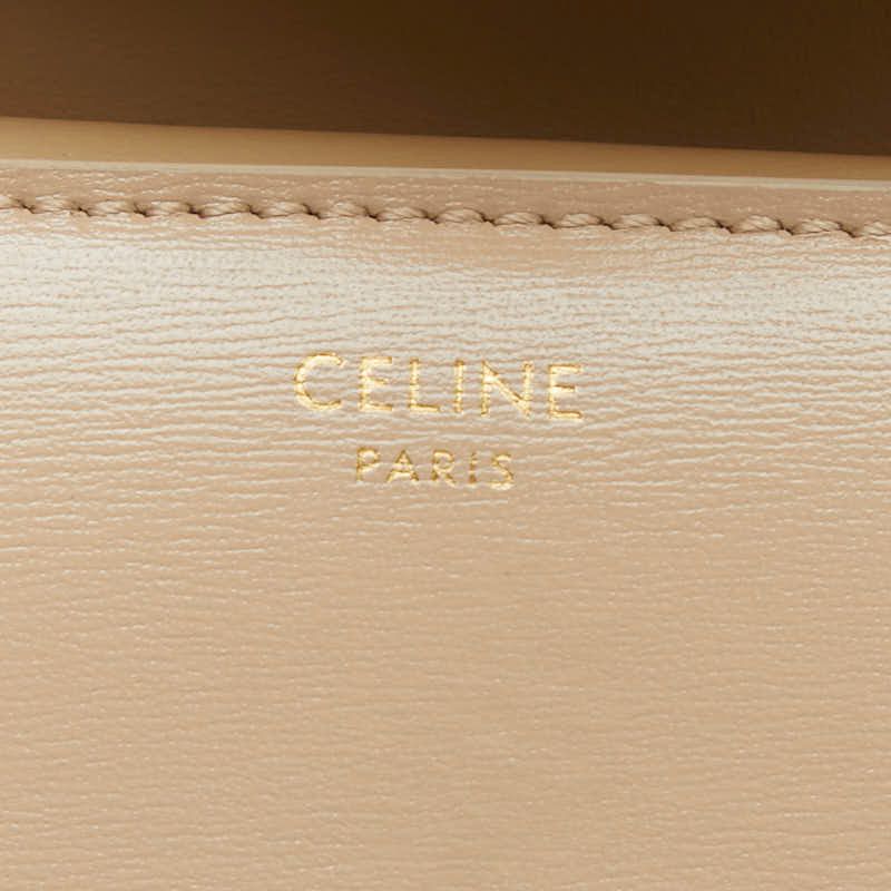Celine Triomphe Small Flap Wallet Beige Leather