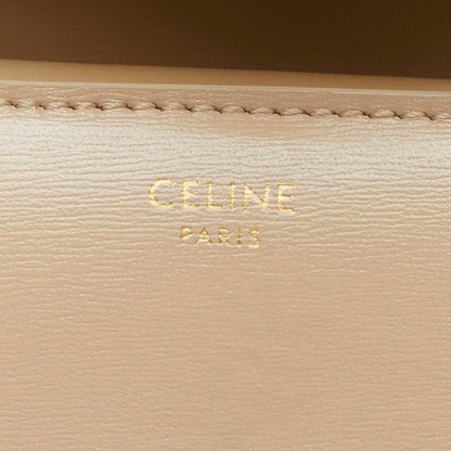 Celine Triomphe Small Flap Wallet Beige Leather
