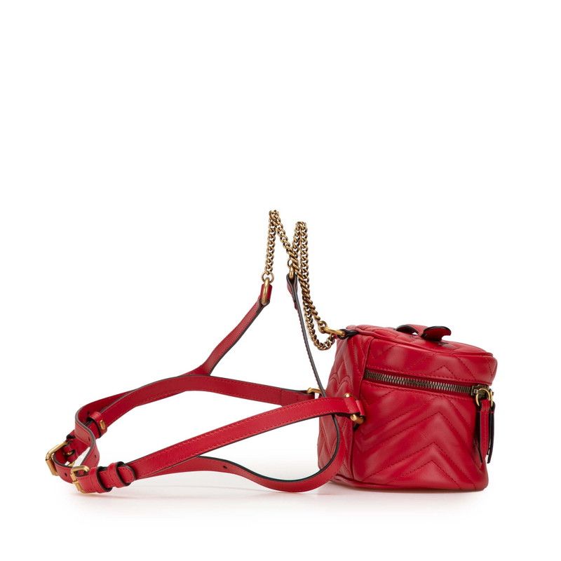 Gucci GG Marmont Backpack Vanity Red Leather