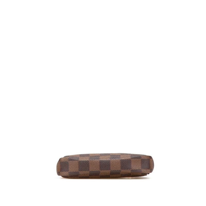 Louis Vuitton Damier Mini Pochette Pouch Handbag Brown Leather