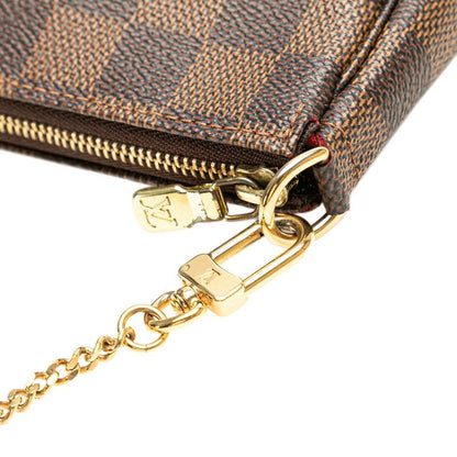 Louis Vuitton Damier Mini Pochette Pouch Handbag Brown Leather