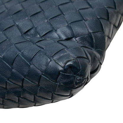 Bottega Veneta Intrecciato Crossbody Shoulder Bag Navy Black Leather