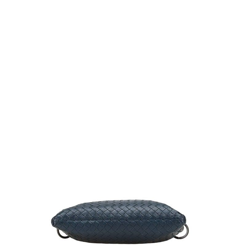 Bottega Veneta Intrecciato Crossbody Shoulder Bag Navy Black Leather
