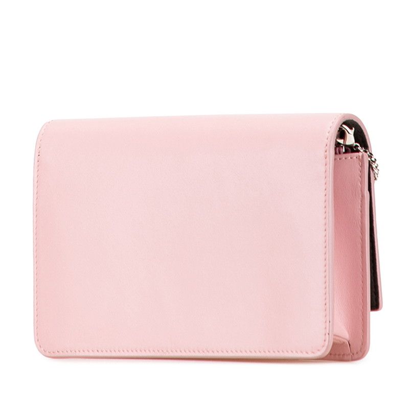 Fendi Hypnotize Chain Shoulder Bag Wallet Pink Multicolor Leather