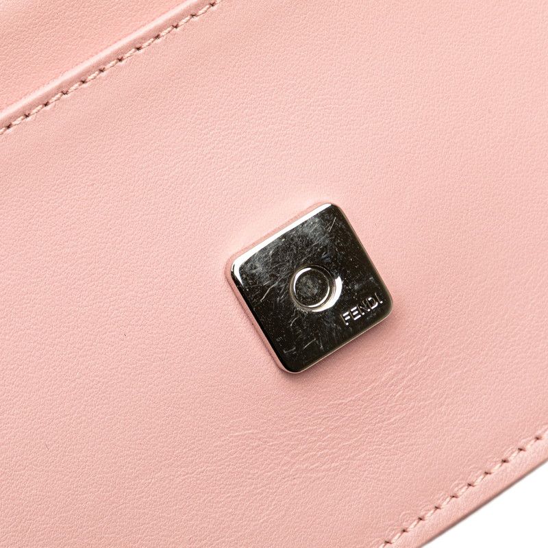 Fendi Hypnotize Chain Shoulder Bag Wallet Pink Multicolor Leather