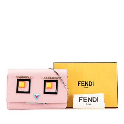 Fendi Hypnotize Chain Shoulder Bag Wallet Pink Multicolor Leather