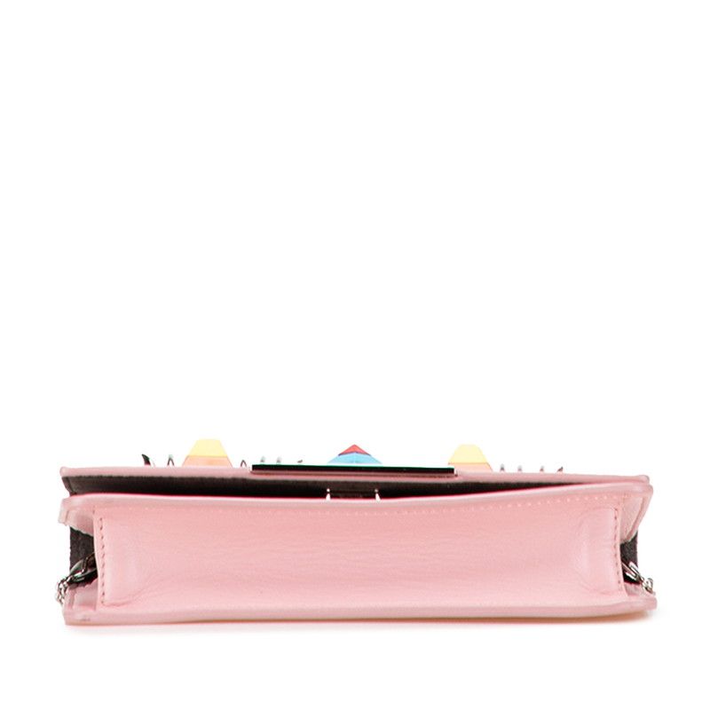 Fendi Hypnotize Chain Shoulder Bag Wallet Pink Multicolor Leather