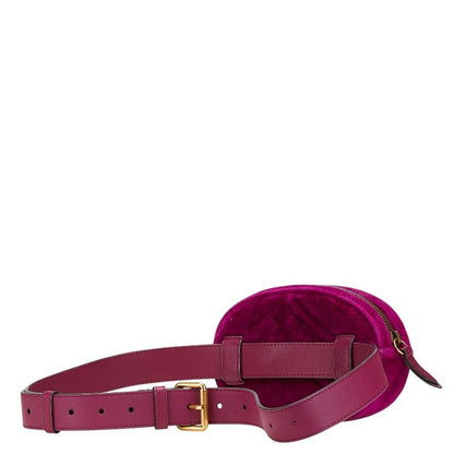 Gucci GG Marmont Quilted Belt Bag Purple Velour Leather
