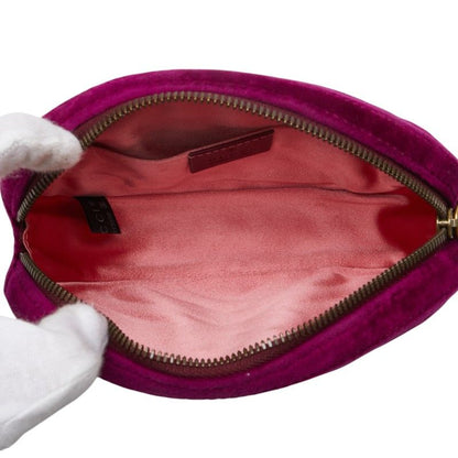 Gucci GG Marmont Quilted Belt Bag Purple Velour Leather