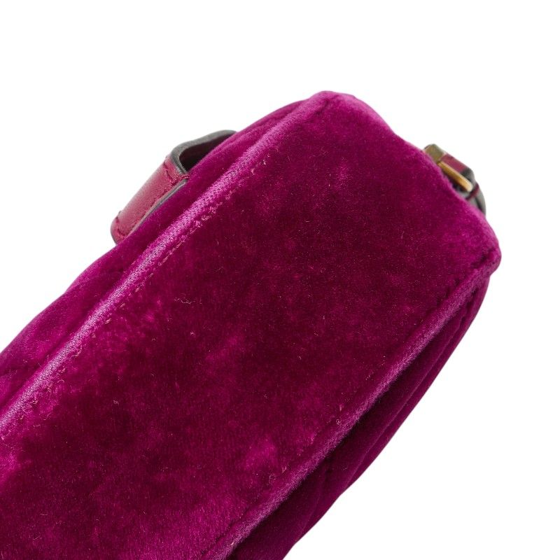 Gucci GG Marmont Quilted Belt Bag Purple Velour Leather