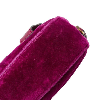 Gucci GG Marmont Quilted Belt Bag Purple Velour Leather