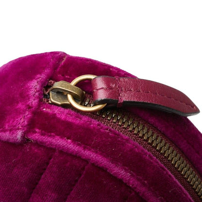 Gucci GG Marmont Quilted Belt Bag Purple Velour Leather