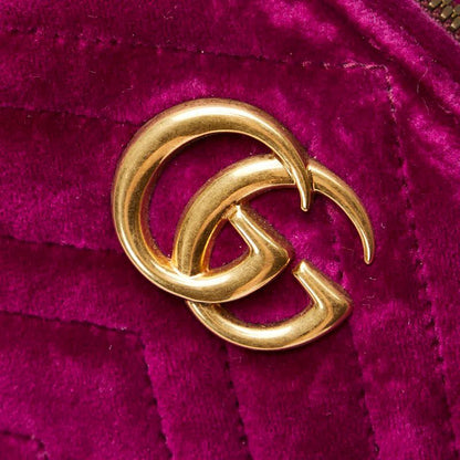 Gucci GG Marmont Quilted Belt Bag Purple Velour Leather