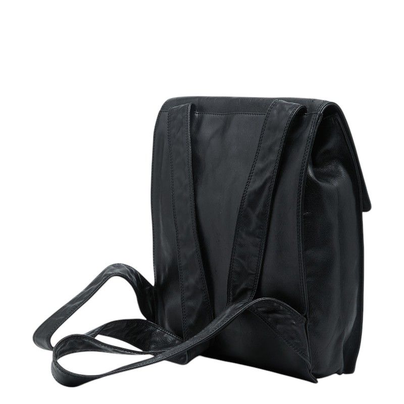 Chanel CC Logo Backpack Black Lambskin