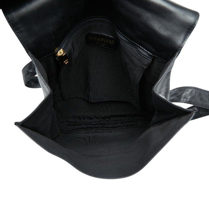Chanel CC Logo Backpack Black Lambskin