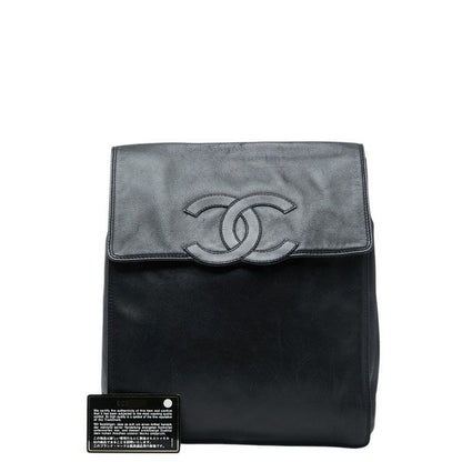 Chanel CC Logo Backpack Black Lambskin