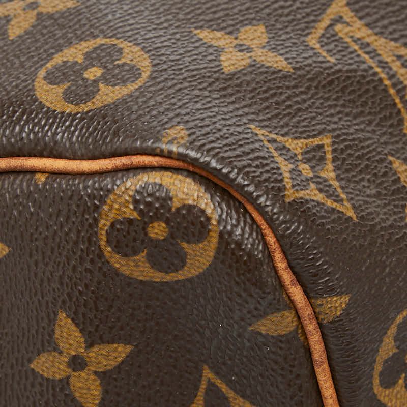 Louis Vuitton Monogram Speedy 35 Boston Bag Brown Leather