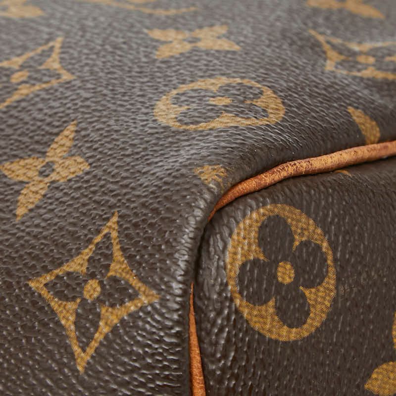 Louis Vuitton Monogram Speedy 35 Boston Bag Brown Leather