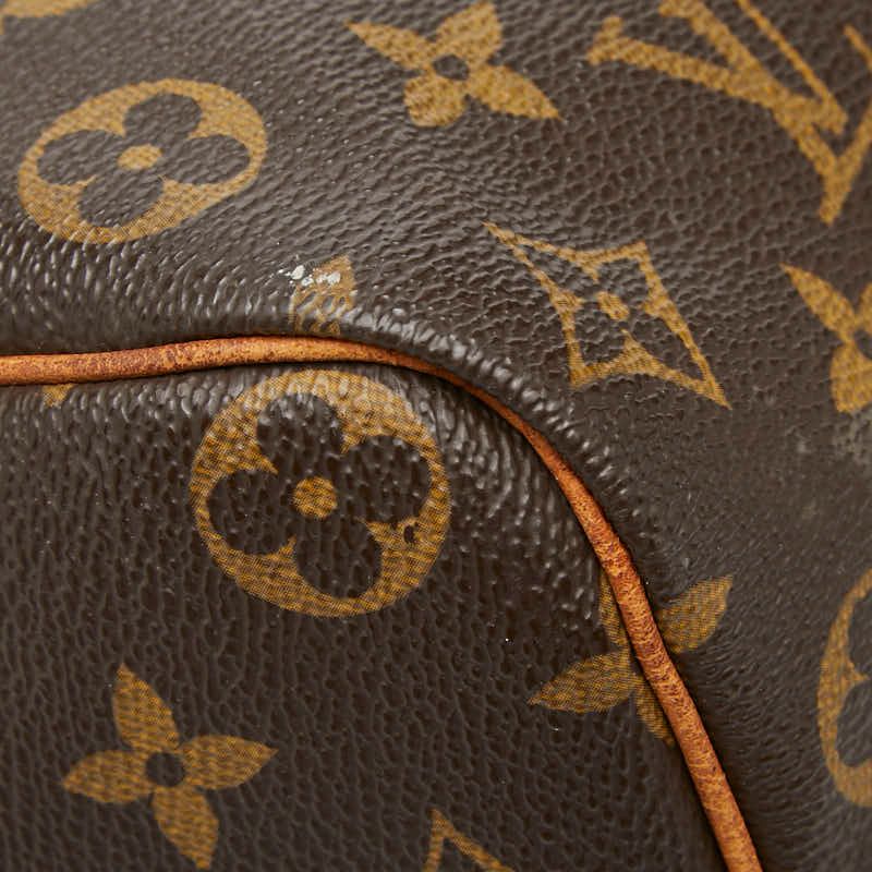 Louis Vuitton Monogram Speedy 35 Boston Bag Brown Leather
