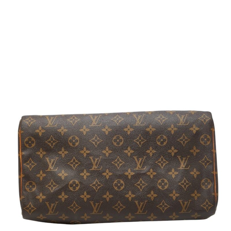 Louis Vuitton Monogram Speedy 35 Boston Bag Brown Leather