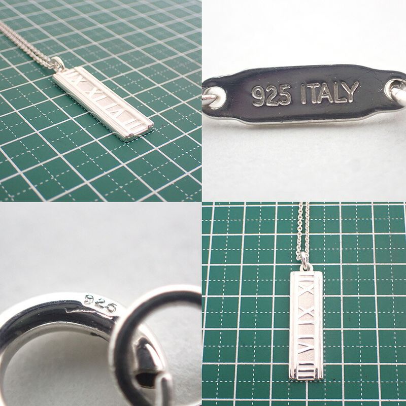 Tiffany & Co 925 Atlas Bar Pendant Necklace