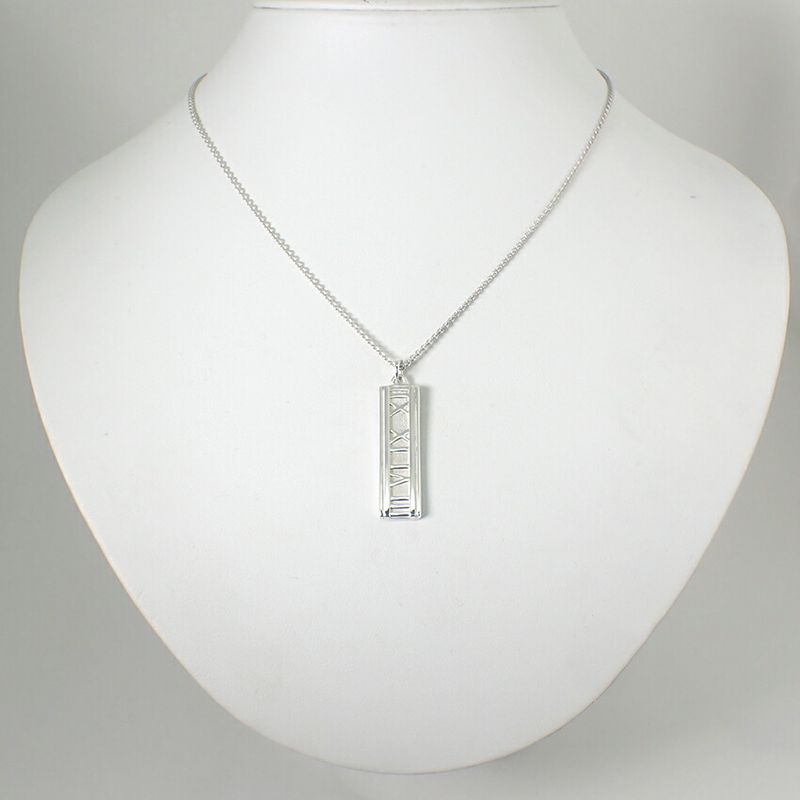 Tiffany & Co 925 Atlas Bar Pendant Necklace