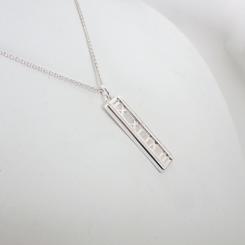 Tiffany & Co 925 Atlas Bar Pendant Necklace