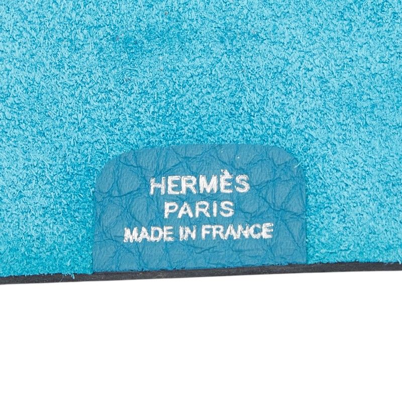 Hermes Ulysse PM Notebook Cover System with Refill Blue Jean Silver Togo Agenda