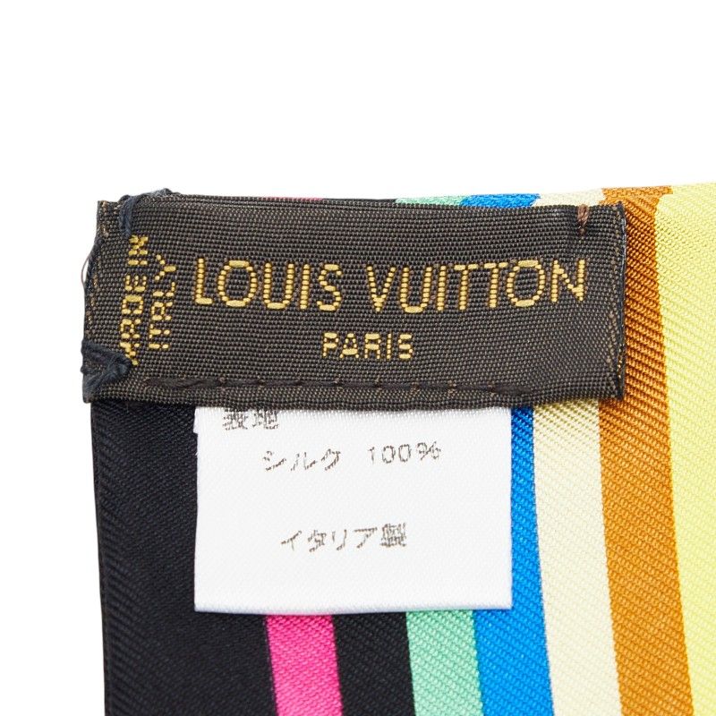 Louis Vuitton Monogram Multicolor Scarf Bandeau Black Silk