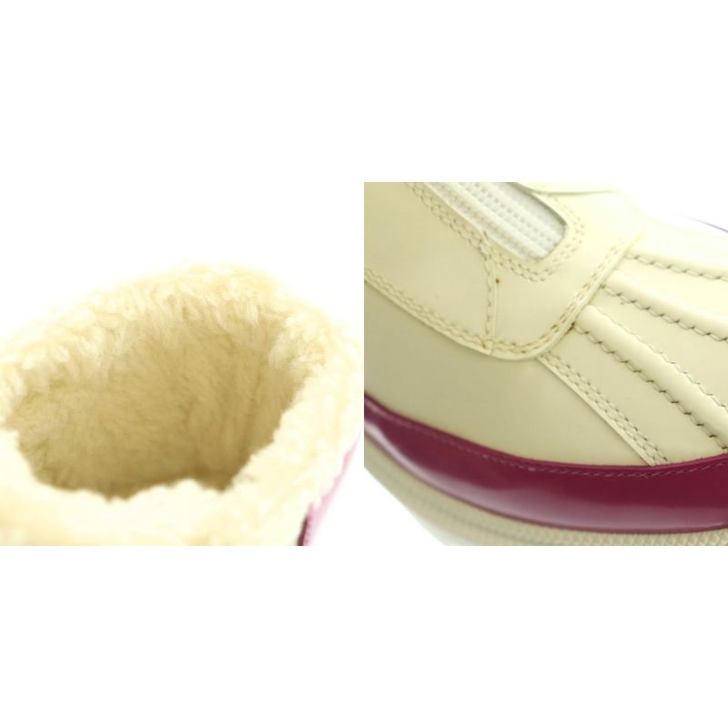 Gucci Magnum Short Boots Thick Sole 36 Ivory Magenta Pink