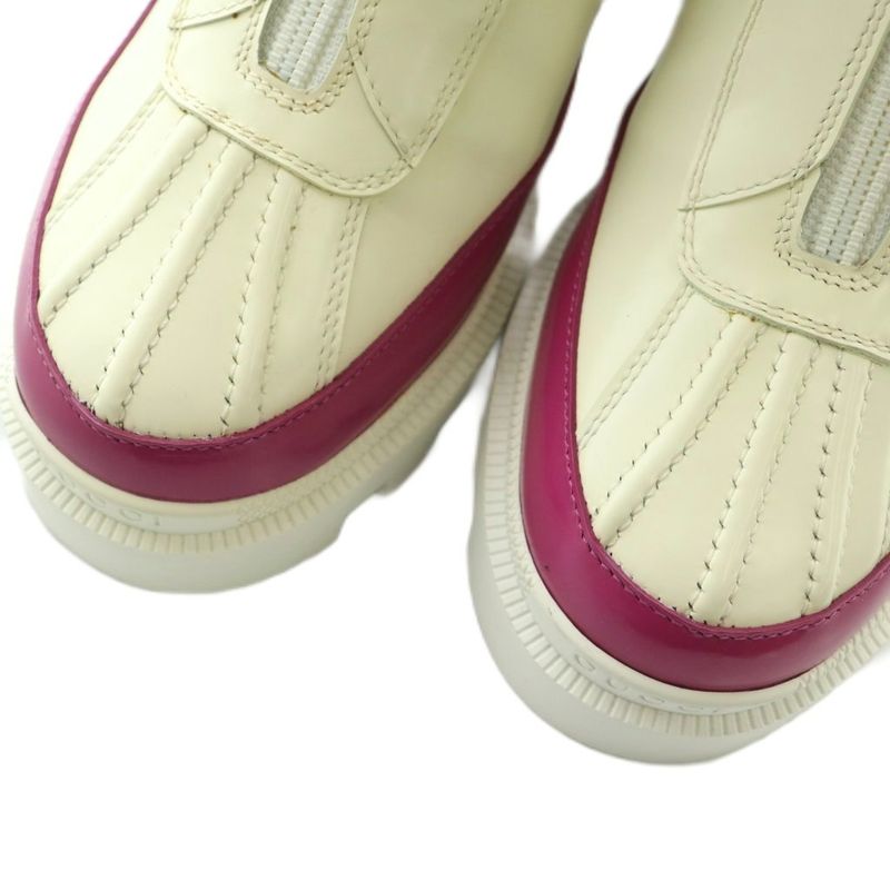 Gucci Magnum Short Boots Thick Sole 36 Ivory Magenta Pink