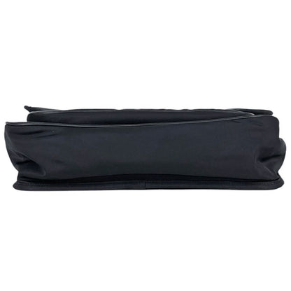 Saint Laurent Yves Logo Shoulder Bag Nylon Black