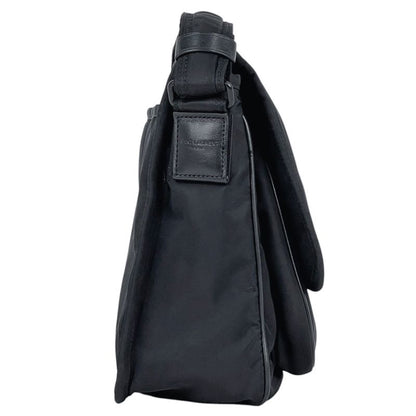 Saint Laurent Yves Logo Shoulder Bag Nylon Black