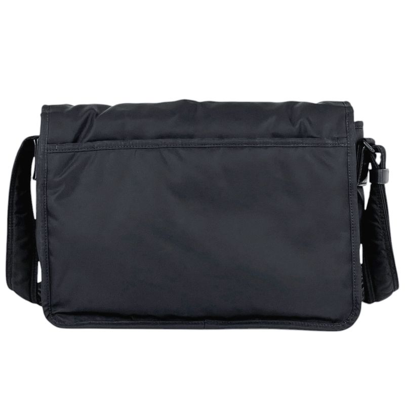 Saint Laurent Yves Logo Shoulder Bag Nylon Black